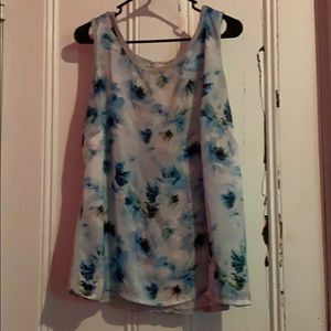 Blue and grey Sleeveless Top